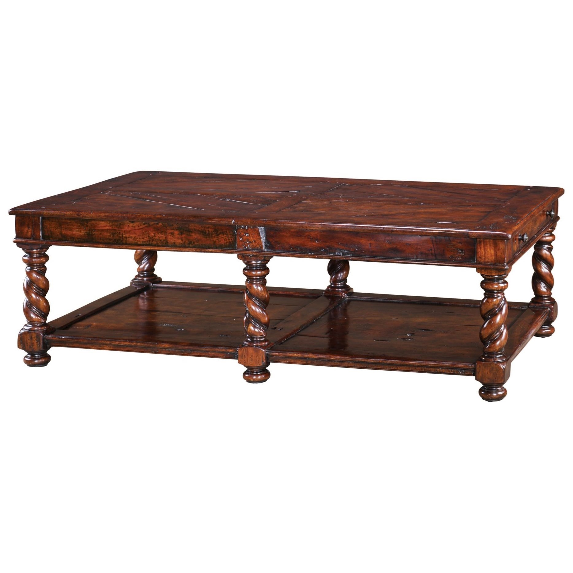 Theodore Alexander Castle Bromwich CB51001 The Great Hall Cocktail Table with Barley Twist Legs